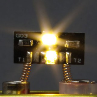 Nゲージ光り分けライト基板 ヘッドライト 電球色+標識灯 電球色B [G-07]]