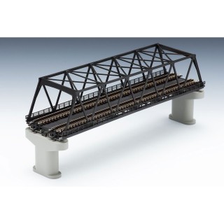 複線トラス鉄橋(F)(こげ茶)(複線PC橋脚・2本付) [3257]]