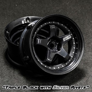 Drift Element Wheel Adj Offset(2)/Triple Black with Silver Rivets [DE-006]]