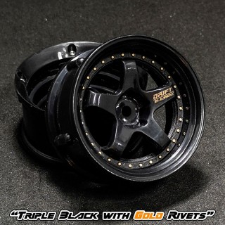 Drift Element Wheel Adj Offset(2)/Triple Black with Gold Rivets [DE-007]]