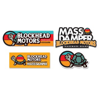 MASS DAMPER x BLOCKHEAD MOTORS コラボステッカー4枚セット [BHM-STK08]]
