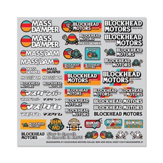 MASS DAMPER x BLOCKHEAD MOTORS 1/32 ミニ四駆用コラボデカールシート [BHM-STK09]]