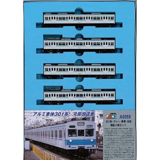 301系・グレー・青帯・冷改 増結4両セット [A0059]]