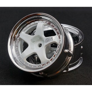 Drift Element Wheel - Adj Offset(2) / White Face Chrome Lip [DE-010]]
