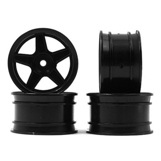 1/10ミニ用5本スポークホイル黒4pcs [WL-0141BK]]