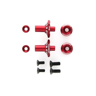 アルミワンピースアクスルシャフト 4mm(For OD/RWD フロント用/レッド) [OD2714]]