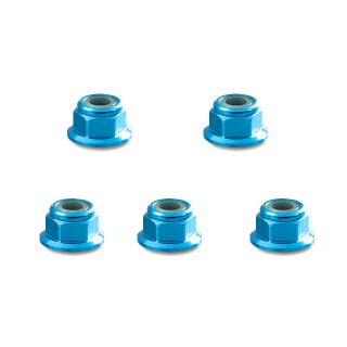 アルミフランジナイロンナット 3mm(タミヤブルー) 5個入 [SGE-03FTB]]
