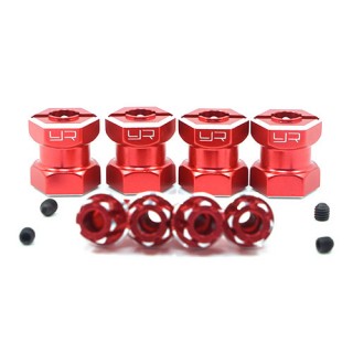 アルミ六角アダプター オフセット15mm/12mm六角ハブホイル用 レッド [WA-023RD]]