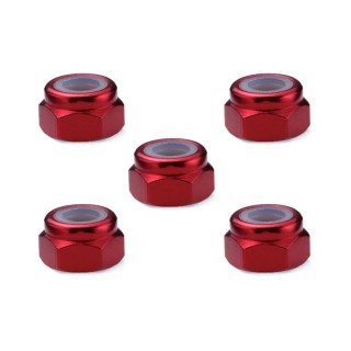アルミナイロンナット 4mm(レッド) 5個入 [SGE-04R]]