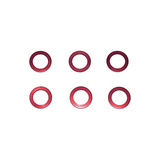 M4アルミカラー0.5t レッド(内径4mm×外径6mm×厚み0.5mm) 6個入 [SGE-105R]]