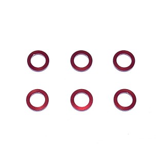 M4アルミカラー3.0t レッド(内径4mm×外径6mm×厚み3mm) 6個入 [SGE-130R]]