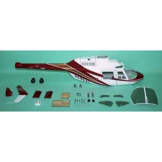 ※送料特大※ BELL206B ジェットレンジャー レッド 550クラススケールボディ(スキッド付) [CAS-11112]]