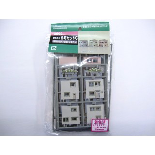 着色済み 住宅セットC(昭和」モダン建築3棟入) [GM-2600]]