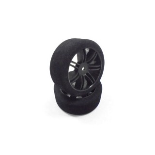 HOT RACE 1/10スポンジタイヤ リア37(ブラックリム/2PCS) [AMR-HR10-RB37]]