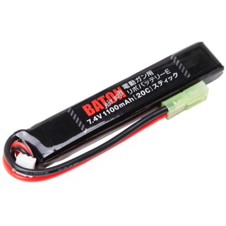 BATON Airsoft 電動ガン用リポバッテリーE 7.4v1100mAh(40C - 20C) ショートスティック [BAS-LP2S110SST]]