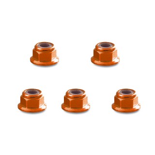 アルミフランジナイロンナット 3mm(オレンジ) 5個入 [SGE-03FOR]]