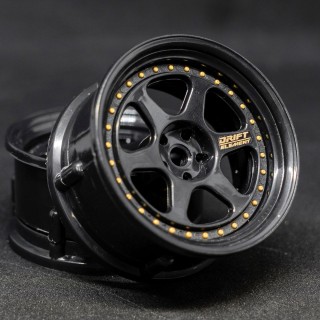 Drift Element II 3Pオフセット可変式ホイール(Tri Black / Gold Rivets) [DE-207]]