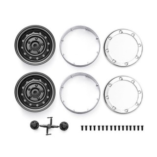 クラシック1.9インチロックフルメタルホイール ブラック(2個入り) [AKG0130AB]]