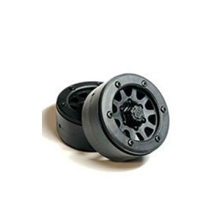 1.9インチ プラスチック製ロックホイル ブラック 2pcs [AK0101]]