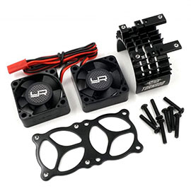 アルミ540/550モーターヒートシンク ブラック ツイントルネードハイスピードファン付 [YA-0643BK]]