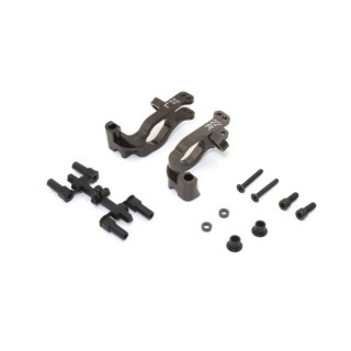 アルミフロントハブキャリアセット LR/22°/ガンメタリック/MP10 [IFW629]]