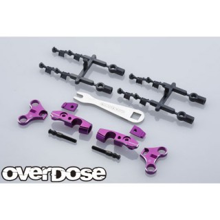 アジャスタブルアルミフロントアッパーアームセット(For OD/パープル) [OD2599b]]