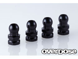 アルミダンパーピボットボール(ブラック/4pcs) [OD1966b]]