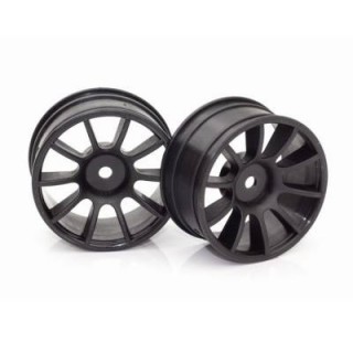 Mシャーシ用60サイズホイール2個入 10スポークBK [No.25402]]