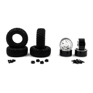 アルミCNC5スポークBeadlockホイルセット Kyosho Mini-Z 4x4 [WL-0158SV]]