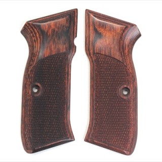 ウッドグリップ KSC製CZ75用(チェッカー/ブラウン) [AWG-449]]