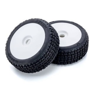 ディッシュホイル接着済タイヤ(ホワイト/K-BLOX/2入) [IFTH005W]]