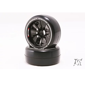 1/10フォーミュラ用ロープロファイル フロントタイヤセット ハードコンパウンド 27mm 2個入 接着済 [F21F-HPG]]