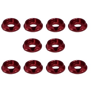 M3 CAPビス用アルミ皿ワッシャー(レッド) 10pcs [SGX-115R]]