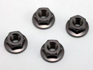 ●M4 アルミ製セレート付フランジナット(ブラック 4個入) [ZC-N4FBKA]]