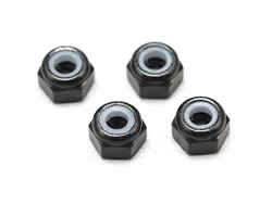 ●M3 アルミ製ナイロンロックナット(ブラック 4個入) [ZC-N3ABKA]]