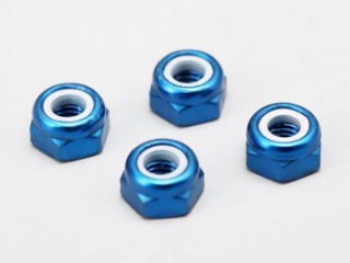 ●M3 アルミ製ナイロンロックナット(ブルー 4個入) [ZC-N3ABB]]