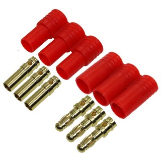 ブラシレスモーター接続コネクター3.5mm オス3/メス3 1セット ハウジング付 [EG-3364U]]