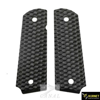 M1911フルサイズG10グリップ/Golf Ball Dimple/マルイM1911 [G10-1911-02A-BK]]