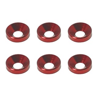 アルミ M4 皿ワッシャー外径10mm(レッド) 6pcs [SGX-16R]]