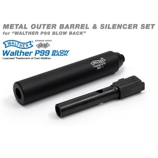 ワルサーP99ブローバック用メタルアウターバレルサイレンサーセット [MRZ-99039]]