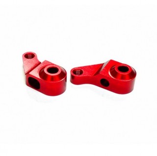 ステアリングブロック トレール4.0mm 1ペア レッドアルマイト [HR-STB40]]