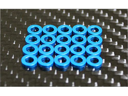 高精度アルミスペーサーセット ブルー(0.5/0.75/1/1.5/2mm) 各10個 [MI-3S-B10-SET-J]]